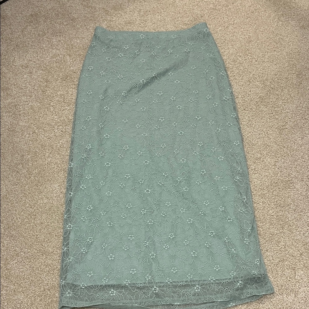 Self E Sage Green Knit Skirt